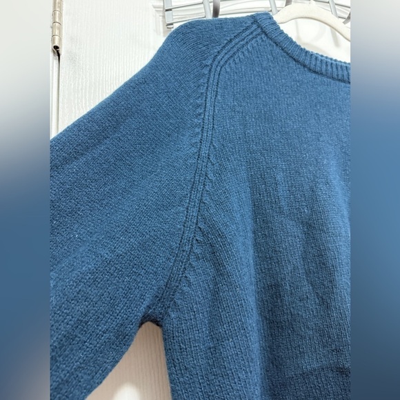 Vintage J. Crew 100% Wool Blue Crewneck Sweater Men's Large classic preppy Y2K - Picture 9 of 16